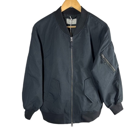 Everlane Jackets & Blazers - Everlane Womens Cotton Bomber Jacket Black Oversized Boxy Size XS